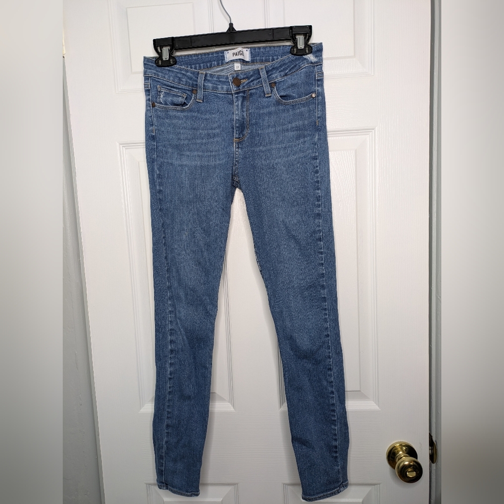 Paige Verdugo Ankle Women's Classic Blue Skinny Jeans Size 27